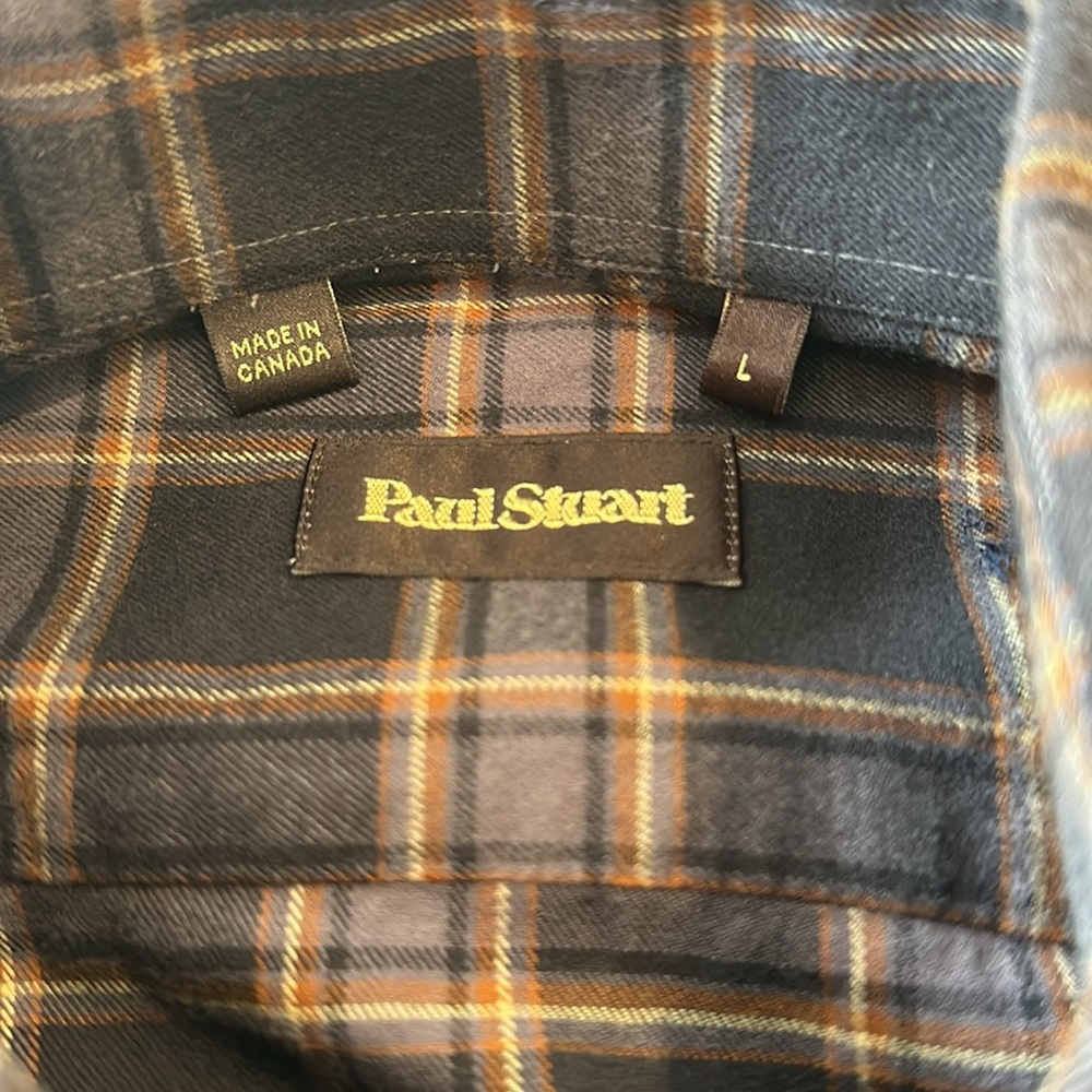 PAUL STUART COTTON FLANNEL MENS SHIRT SIZE L - Picture 2 of 8